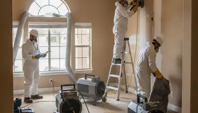 Water damage restoration team in Clovis, CA providing emergency cleanup and drying services