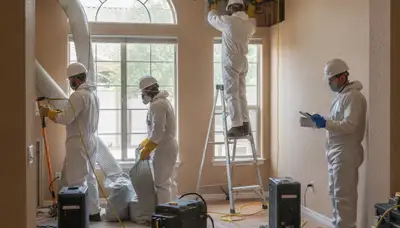 Water damage restoration team in Clovis, CA providing professional cleanup and repair services